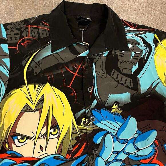 Vintage 2004 Full Metal Alchemist AOP Button Up Shirt Medium - Picture 4 of 7